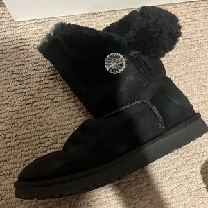 Black Ugh boots with Swarovski crystals